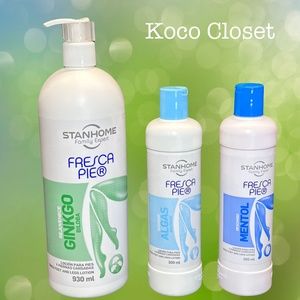 STANHOME FRESCA PIE GINKGO BILOBA 930ml SEAWEEDS 300ml MENTHOL 300ml feet lotion